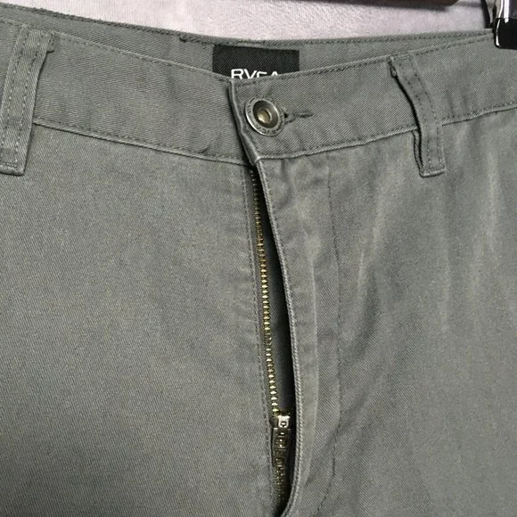 RVCA Mens The‎ Weekend Chino Shorts size 30 Gray Flat Front Poly Cotton - Picture 7 of 12